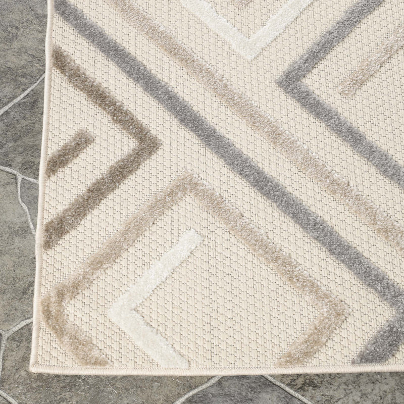 Tapis intérieur / extérieur 100% polypropylène Kawaun, 9 pi x 12 pi, Ardoise