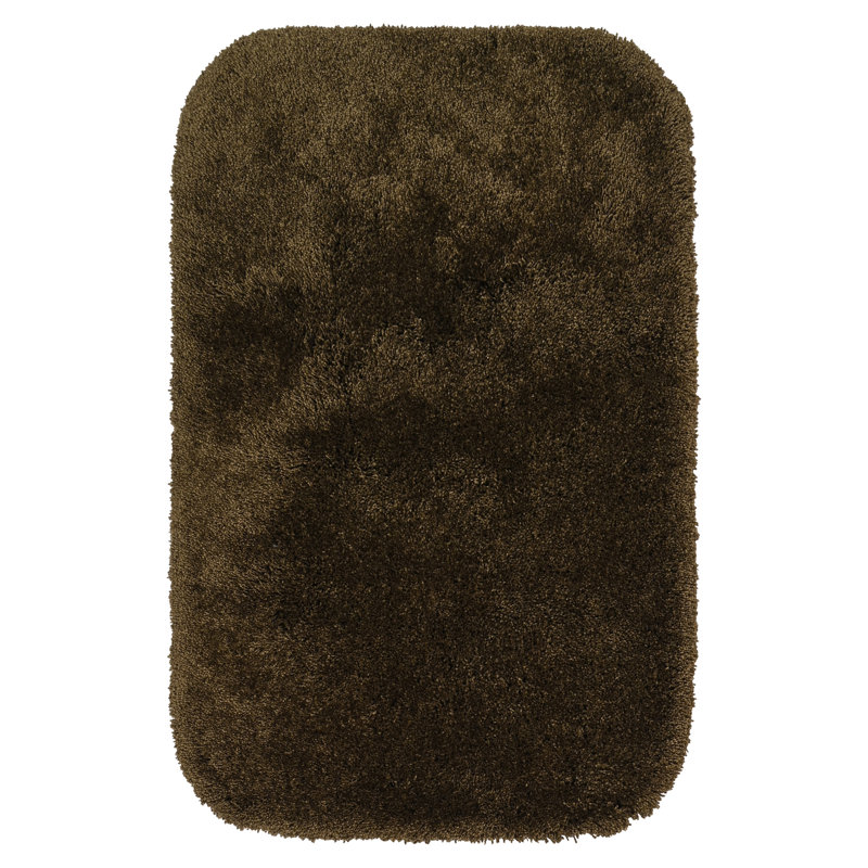 Billy-Dean Nylon Bath Rug with Non-Slip Backing, Chocolate, 24" W x 40" L