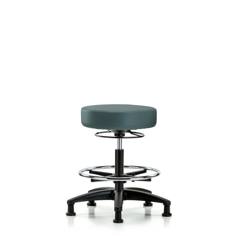 Tabouret de laboratoire Calliope, Bleu colonial, Patins