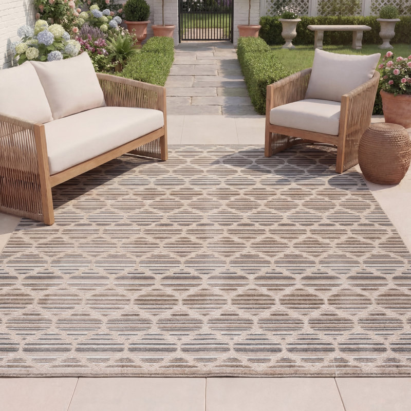 Lonepine Performance Geometric Indoor/Outdoor Area Rug, Rectangle 8' x 10'
