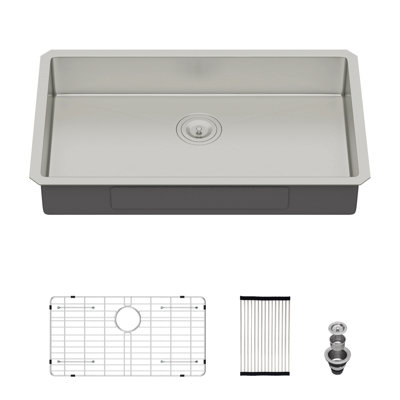 Kitchen Sink,Undermount Sink 5.5-Inch Low Depth Ada Compliant Single Bowl 16 Gauge Stainless Steel Handmade Sinks Basin