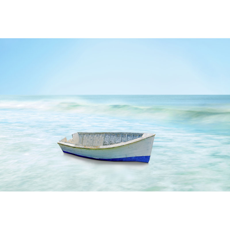 Boat on a Beach I by James McLoughlin - Painting, Black Floater Framed, 81cm H x 122cm W