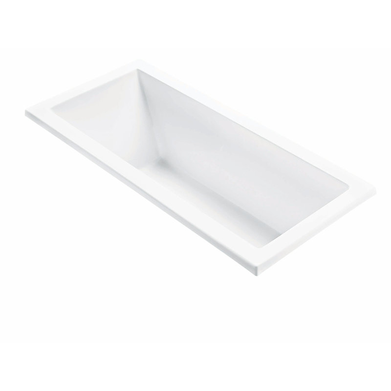 Andrea® 17 Soaking Acrylic Bathtub - 54 x 30, 16.75" H x 71.625" W x 31.75" D, White, Undermount