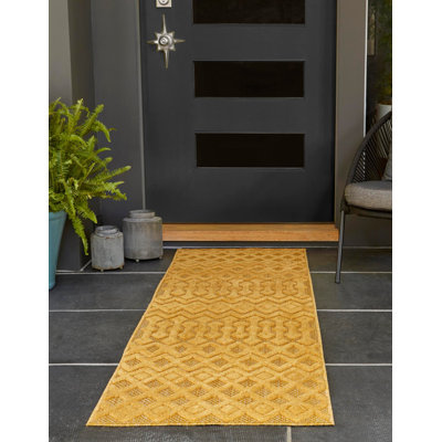 Gritton Geometric Yellow Indoor / Outdoor Area Rug