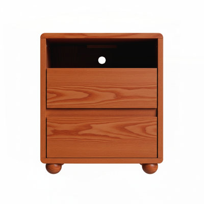 Modern Nightstand with 2 Drawers And Shelves
