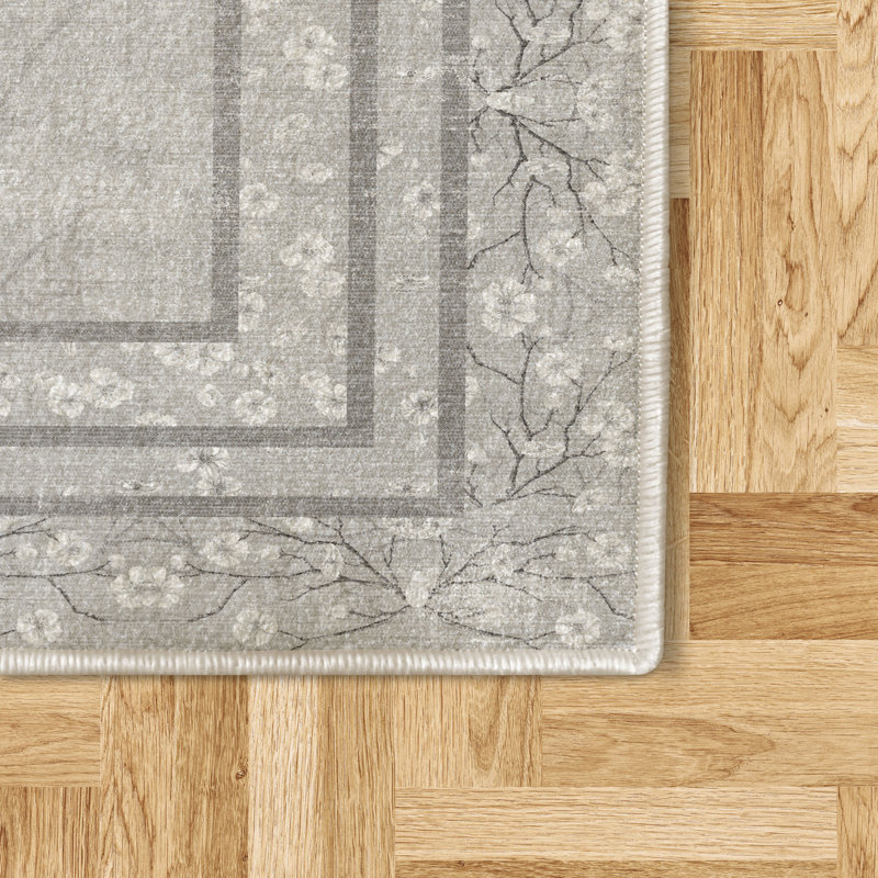 Tapis avec fleurs antidérapantes Ambesonne, Rectangle 2 pi 6 po x 5 pi