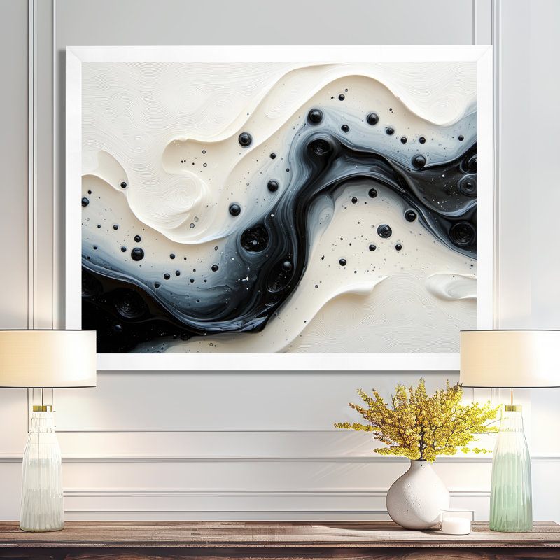 Cramlington - Abstract Wall Art, Single Picture Framed Print, 30" H x 40" W, White