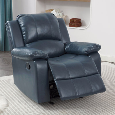 Charlotte Midnight Blue Leather Gel Glider Recliner