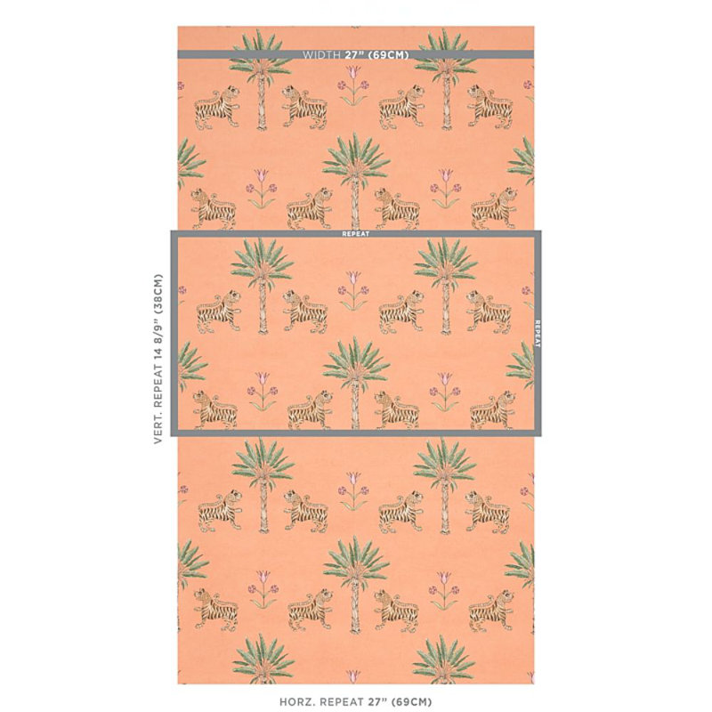 Tiger Palm Wallpaper, Crimson Peach