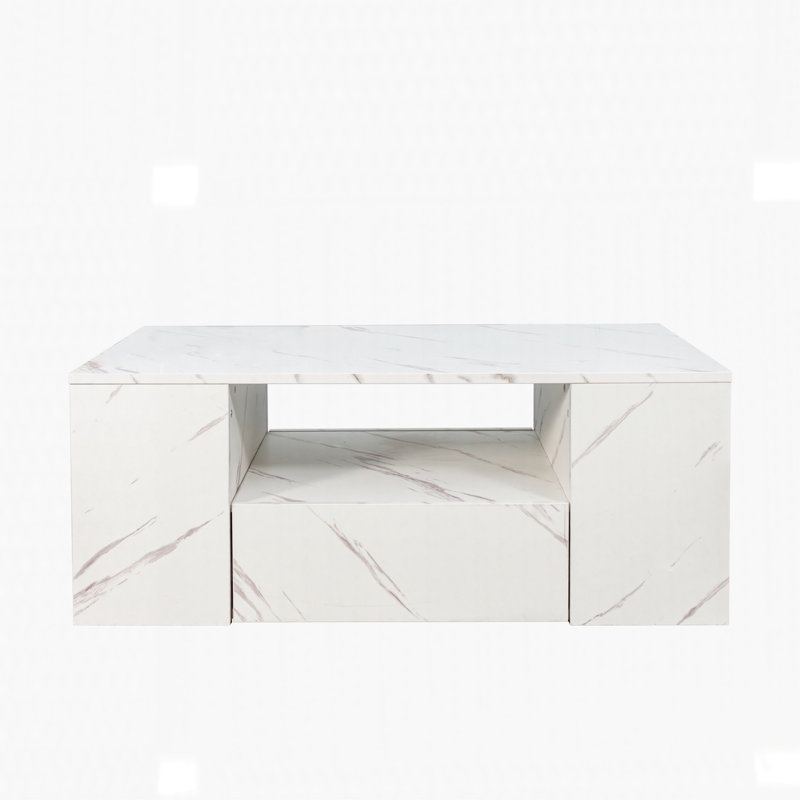 Coffee Table with Sliding Tabletop, White
