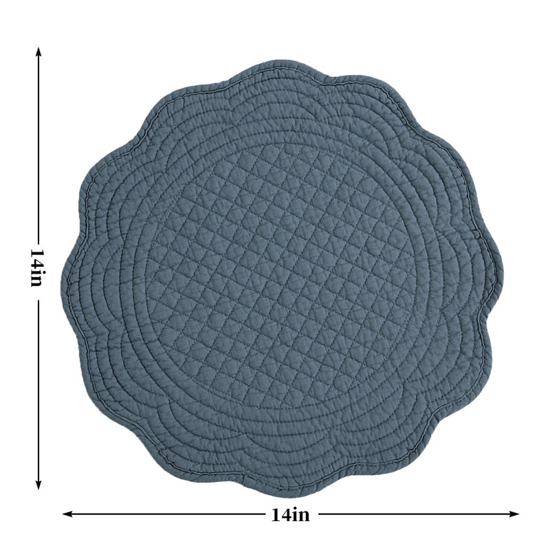 Ensemble de 6 napperons matelassés ronds lavables