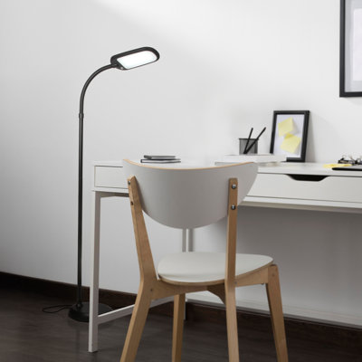 Litespan Slim 55 in. Industrial Dimmable LED Directional Task Floor Lamp, Black Finish