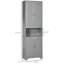 Grande armoire de rangement étroite pour salle de bain avec tablettes réglables-2081257556