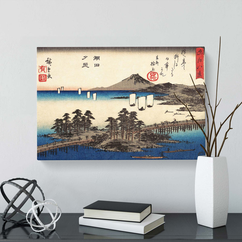 A Sunset at Seta by Utagawa Hiroshige - Wrapped Canvas, 35cm H x 50cm W x 3cm D