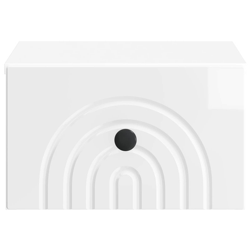 33cm W Manufactured Wood Bedside Table, High Gloss White