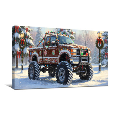 Christmas Christmas Truck Snowy Scene Holiday Decorations