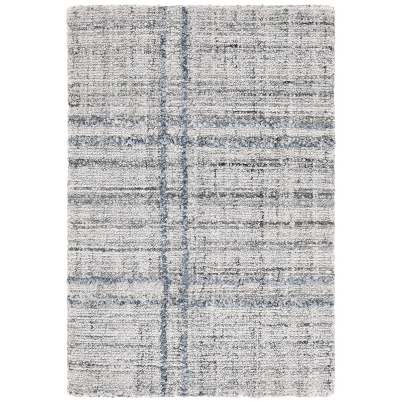 Tapis abstrait gris foncé 155, Rectangulaire 3 pi x 5 pi