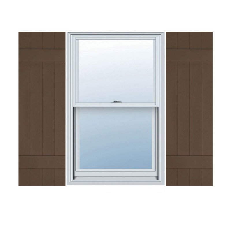 Builders Edge, volets sur mesure TailorMade jointés, volets Board-n-Batten, avec volets à volets, Brun mousquet, 30 po
