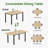Extendable Dining Table Set With 4 Upholstered Chairs-1883541940