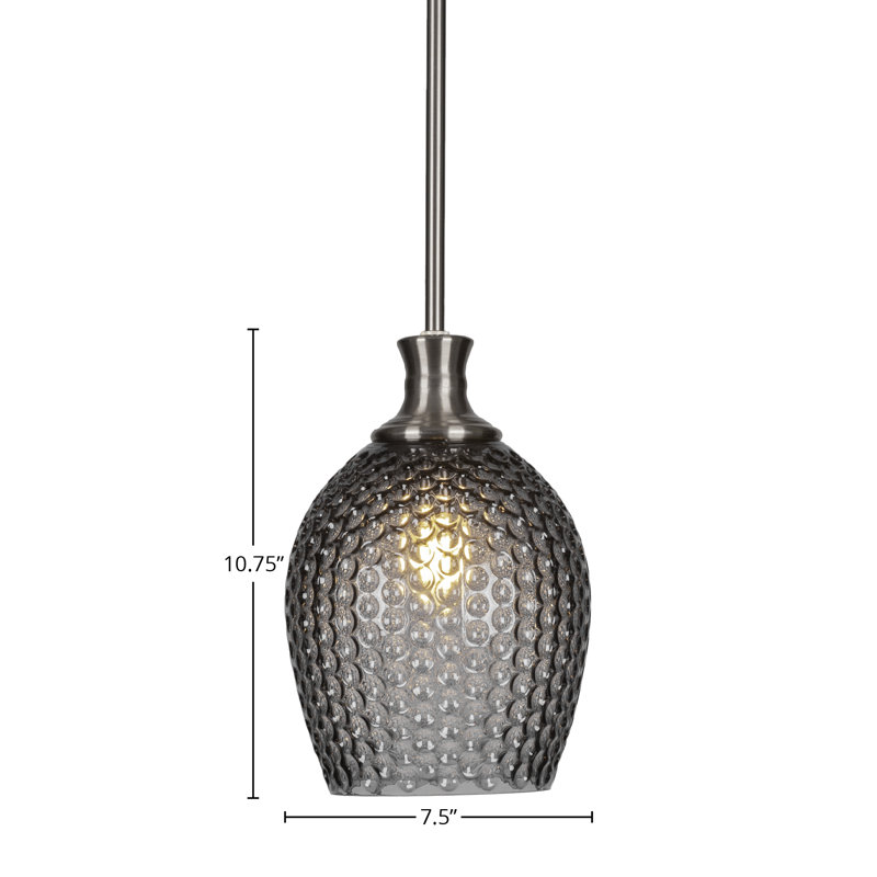 Luminaire suspendu à tige Zola, Nickel brossé