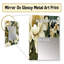Aidean blanc vert élégant motif botanique - grand miroir floral, miroir mural décoratif de campagne, impression d'art-154226728