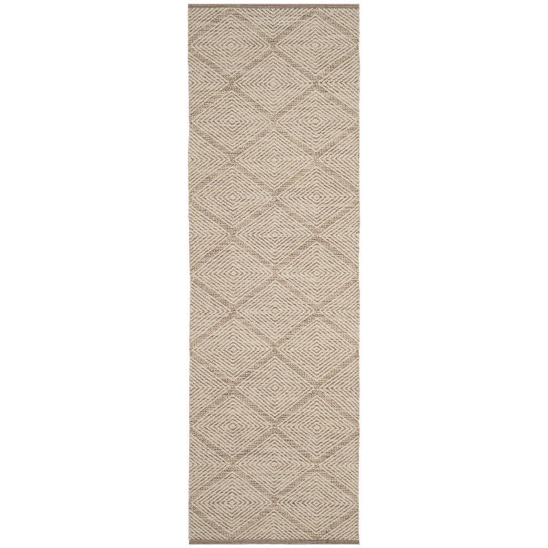 Abberton Hand Woven Cotton Geometric Rug, Runner 2'3" x 8'