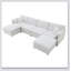 Ensemble de canapé modulaire en chenille de 134 po x 66 po, ensemble de coussins en U avec coussins doubles