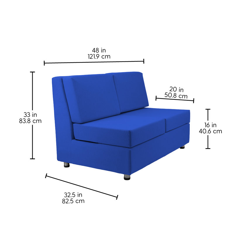 Outdoor Armless Sofa with Sunbrella - Canvas Pacific Blue, Canvas Pacific Blue