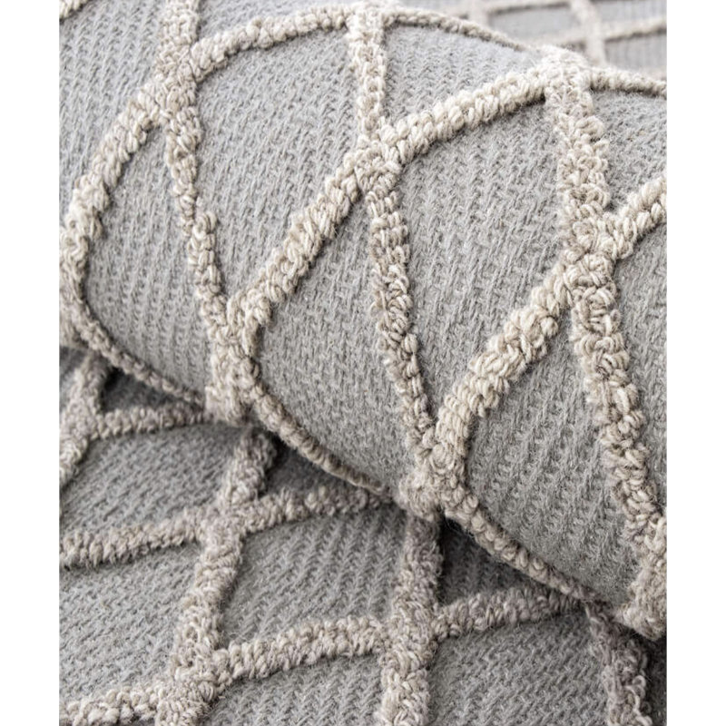 Halil Handmade Tan/Gray Geometric Wool Area Rug, Rectangle 5' x 8'