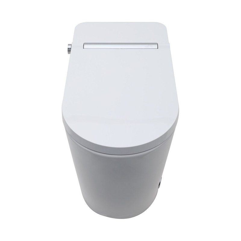 Smart Toilet With Bidet Built In, Auto Open & Close, Elongated Heated Seat, Foot Sensor Flush, LED Display, Warm Water Wash, Dryer, Night Light