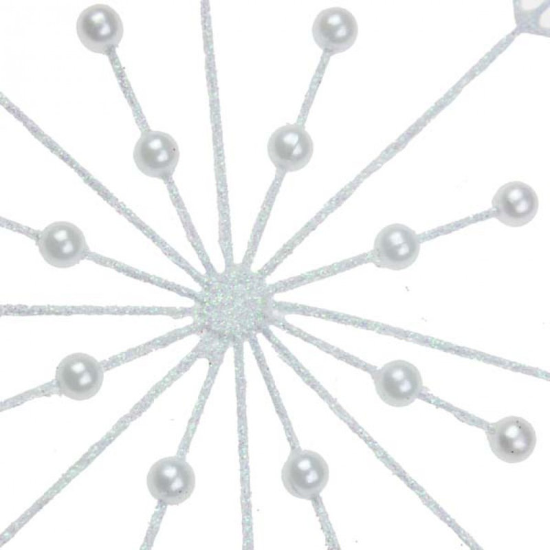 12cm Metal Holiday Shaped Ornament, White