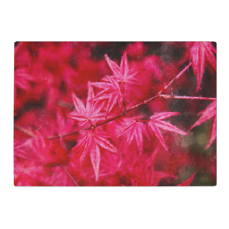 Japanese Maple Tree Painting Chopping Board, 0.4cm H x 28.5cm W x 39cm L