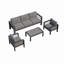 Ensemble de conversation de patio en aluminium 4 pièces