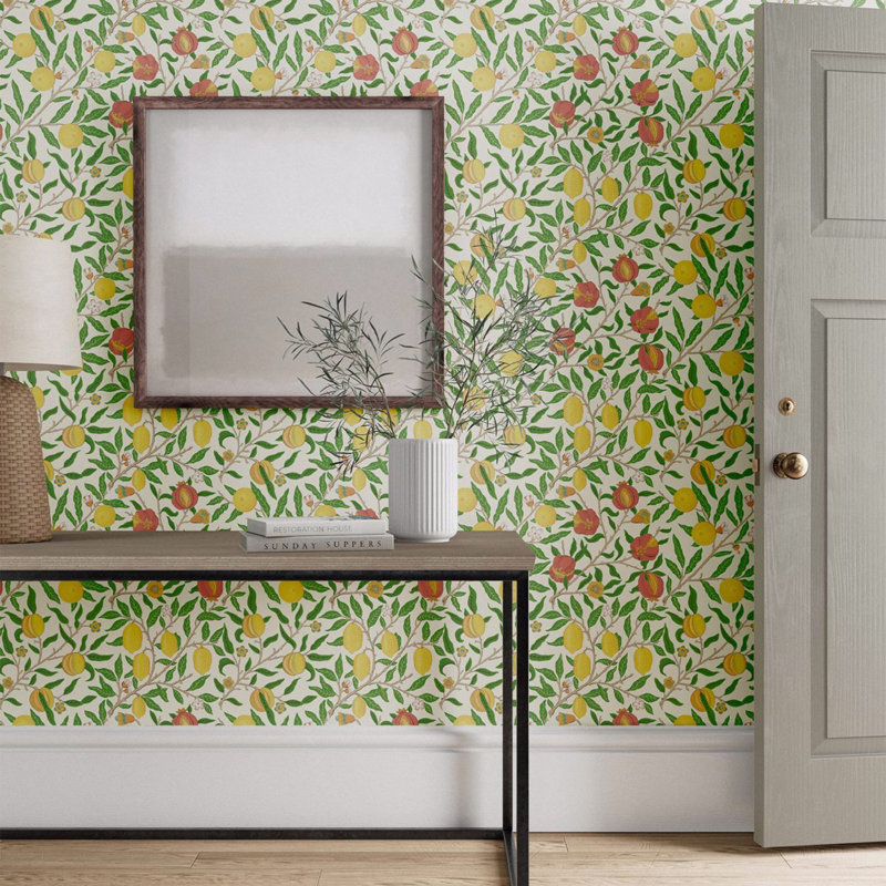 Fruit 10.05m x 52cm Matte Wallpaper Roll, Green/Yellow/Red