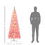 Arbre de Noël artificiel enneigé 6 pi avec forme de crayon, branches de pin réalistes, lumières DEL blanc chaud, ouverture automatique-550483216