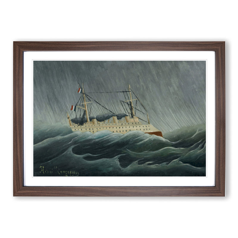 Candore Acarcio by Henri Rousseau - Picture Frame Painting, Walnut Framed, 36cm H x 48cm W x 2cm D