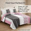 Ensemble de couvre-lit réversible 3 pièces en microfibre gris anthracite et rose rosé avec 2 taies décoratives-129386893