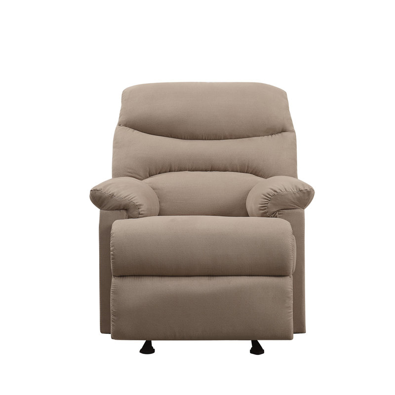 Fauteuil inclinable brun clair avec accoudoirs coussinés, Brun
