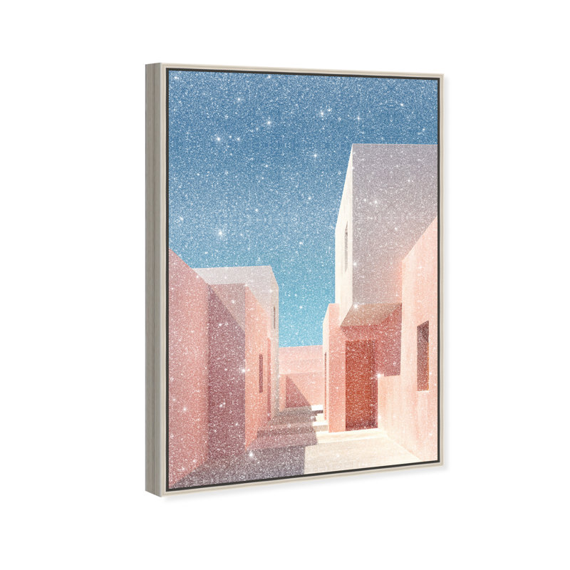 Structured Pink I Print by Oliver Gal, 37"H x 25"W, Silver Floater Frame