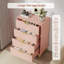 Commode 4 tiroirs pour la chambre à coucher, unité de rangement pour armoire de rangement, commode - rose-1925313824