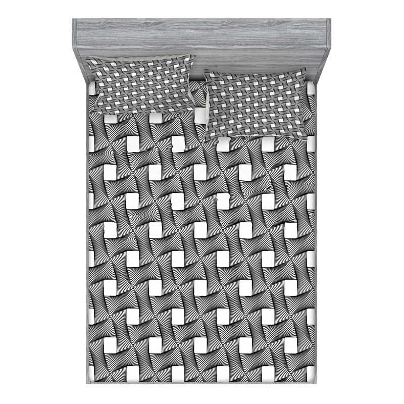 Crazy Microfiber Sheet Set, Queen Sheet Set + Fitted Sheet + 2 Pillowcases