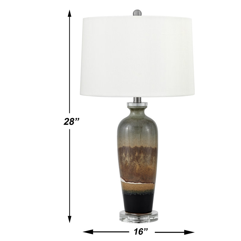 Bagliore 28" Tan and Brown Table Lamp with USB Port