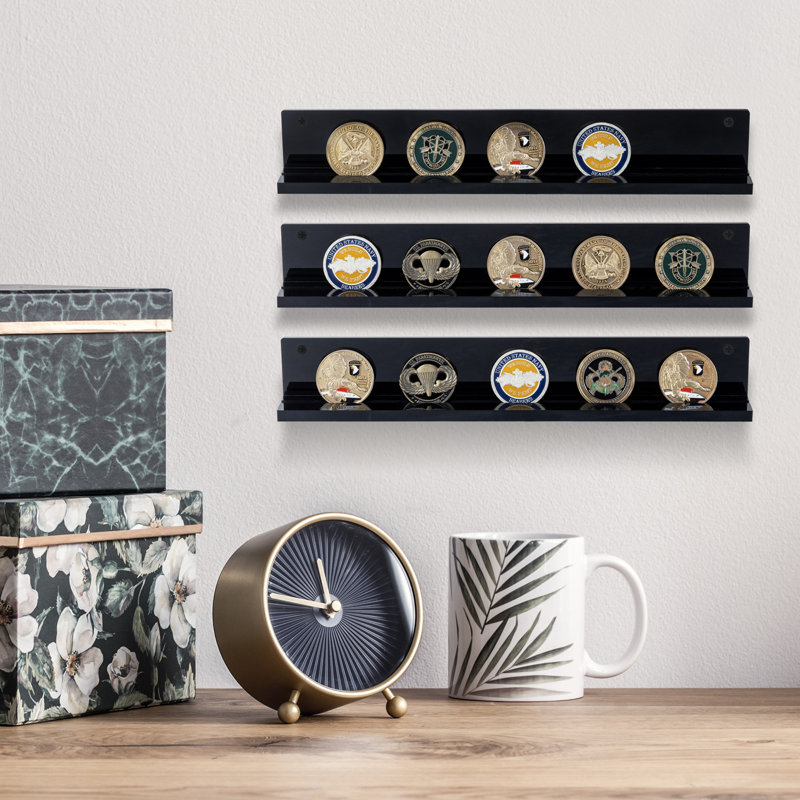3 Piece Challenge Coin Casino Chip Collectors Display Case