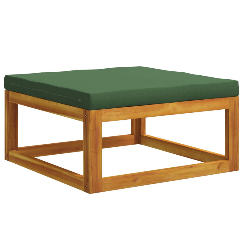 Ensemble de canapés vidaXL 4 pièces en bois d'acacia massif naturel, 2 x milieu + repose-pieds + table, Vert