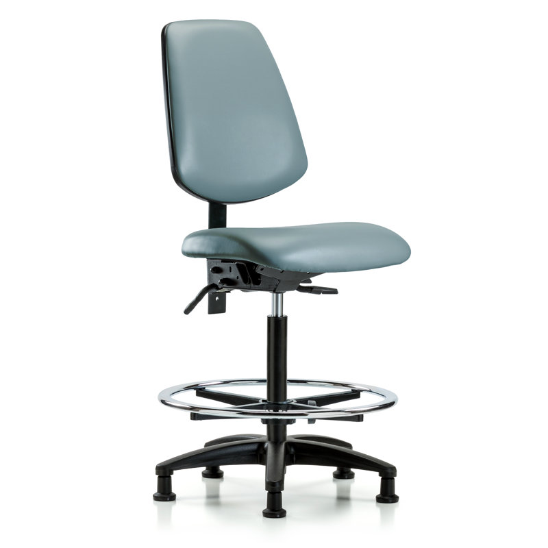 Chaise de travail en vinyle Khallia, Non, Tempête, Patins