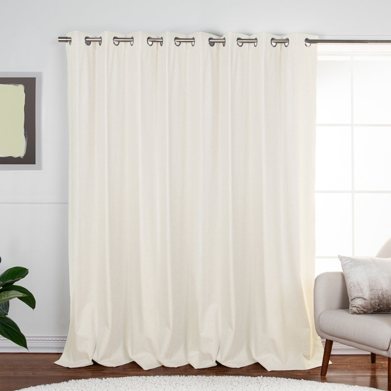 Rideau occultant texturé de grande largeur Basketweave, Crème