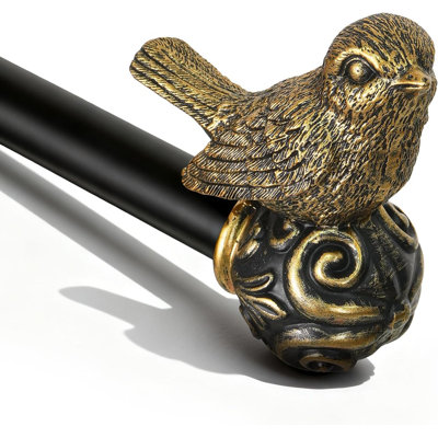 Curtain Rod with Gold Bird Finials