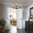 Grisella 5-Light Modern Linear Shaded Chandelier  with Seeded Glass