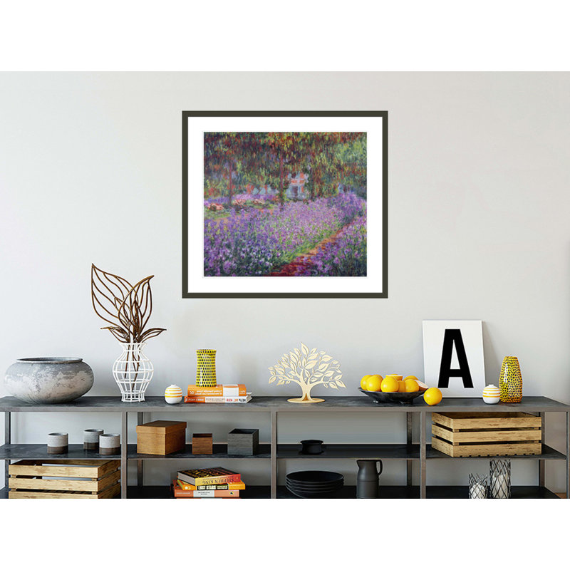 Le jardin de l'artiste à Giverny par Claude Monet - Estampe numérique encadrée, H 33,5 po x l 36,83 po