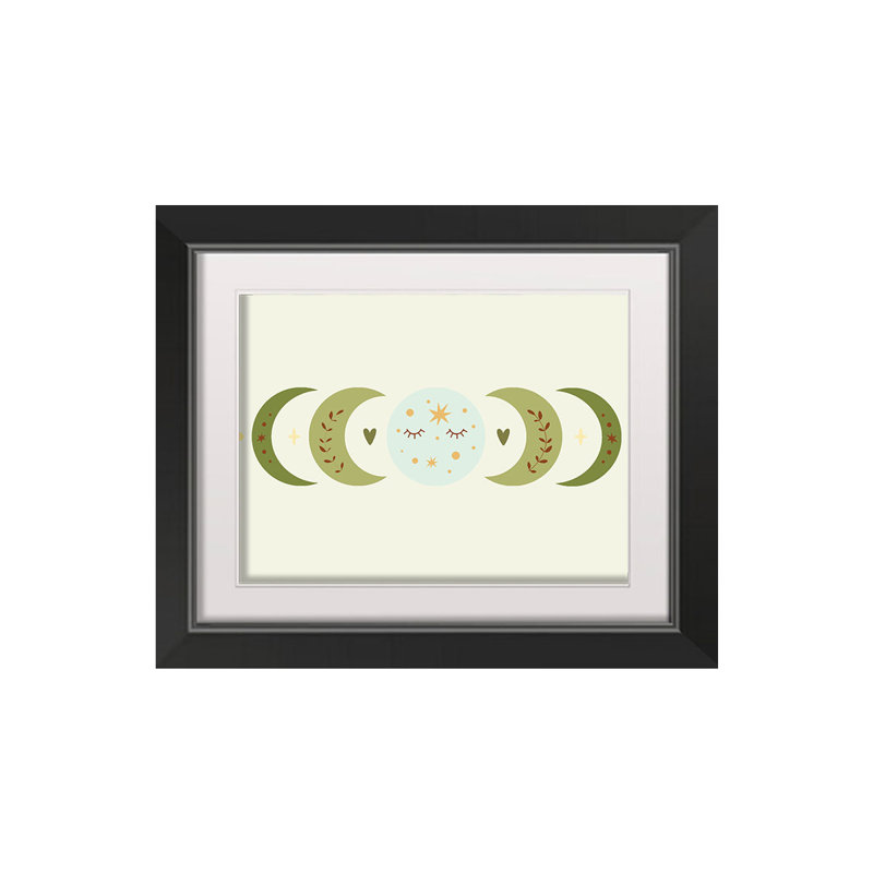 Phases de lune, art encadré, H 14 po x l 11 po x P 1 po
